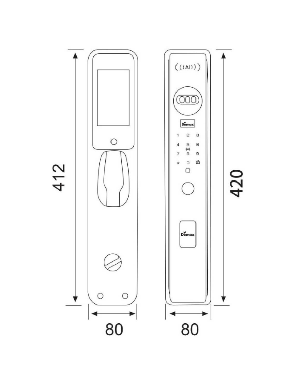 Khóa nhận diện khuôn mặt Demax EL 912 BN FACE ID VIDEO CALL REMOTE WIFI