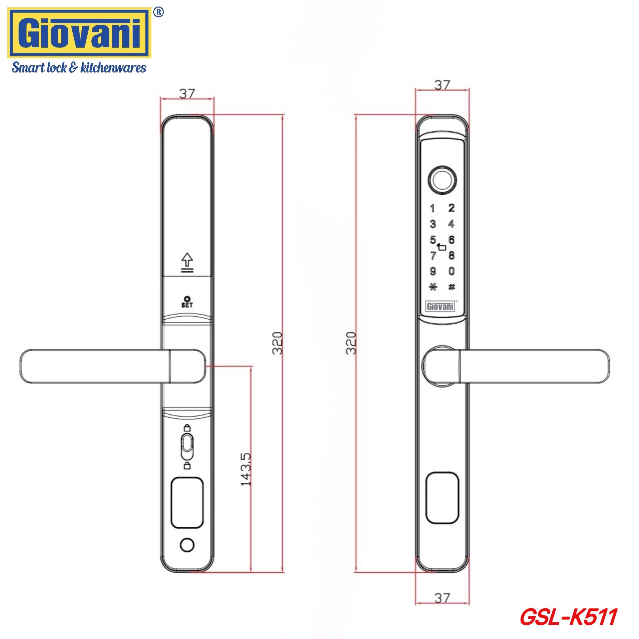 Khóa vân tay Giovani GSL-K511B