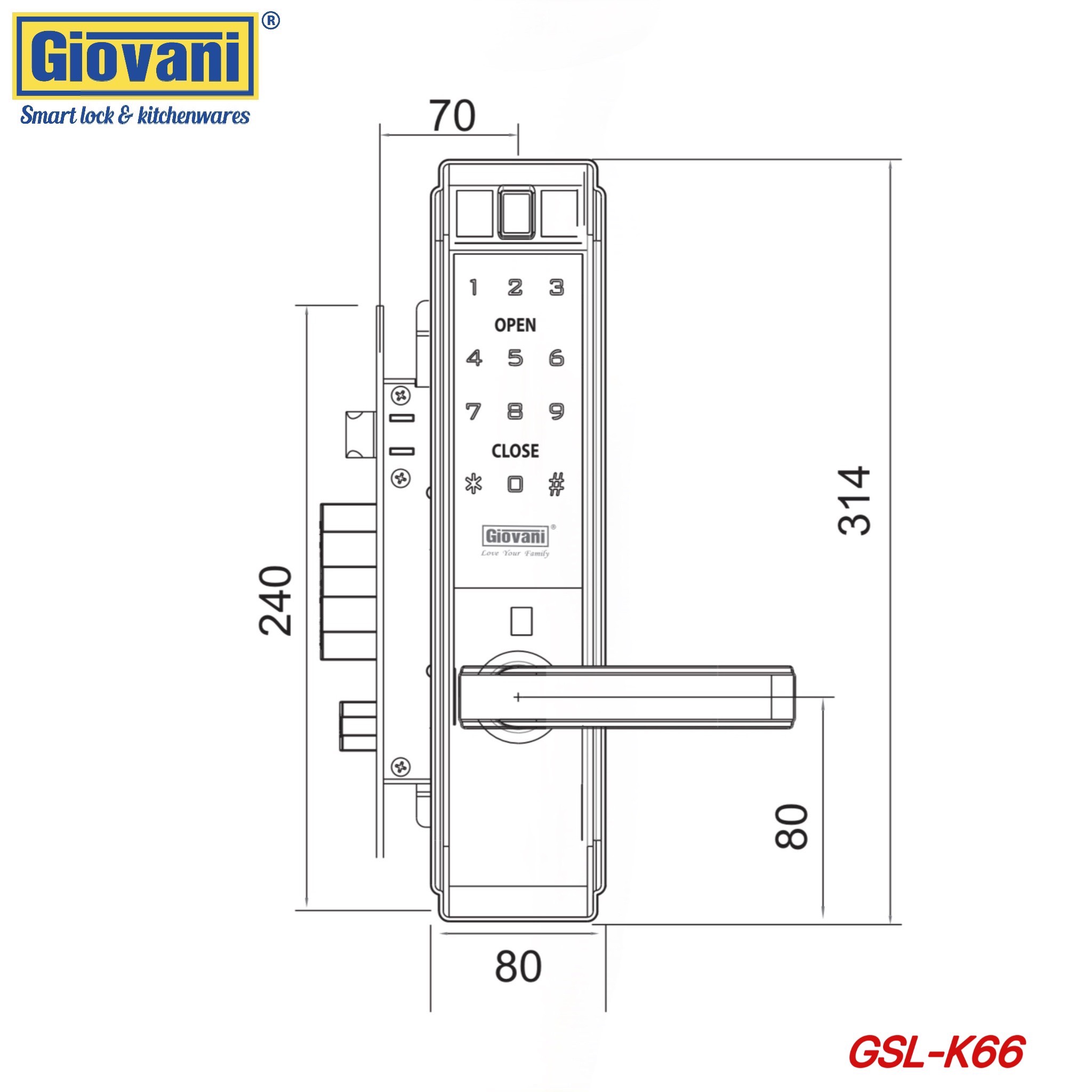 Khóa thông minh Giovani GSL-K66BS