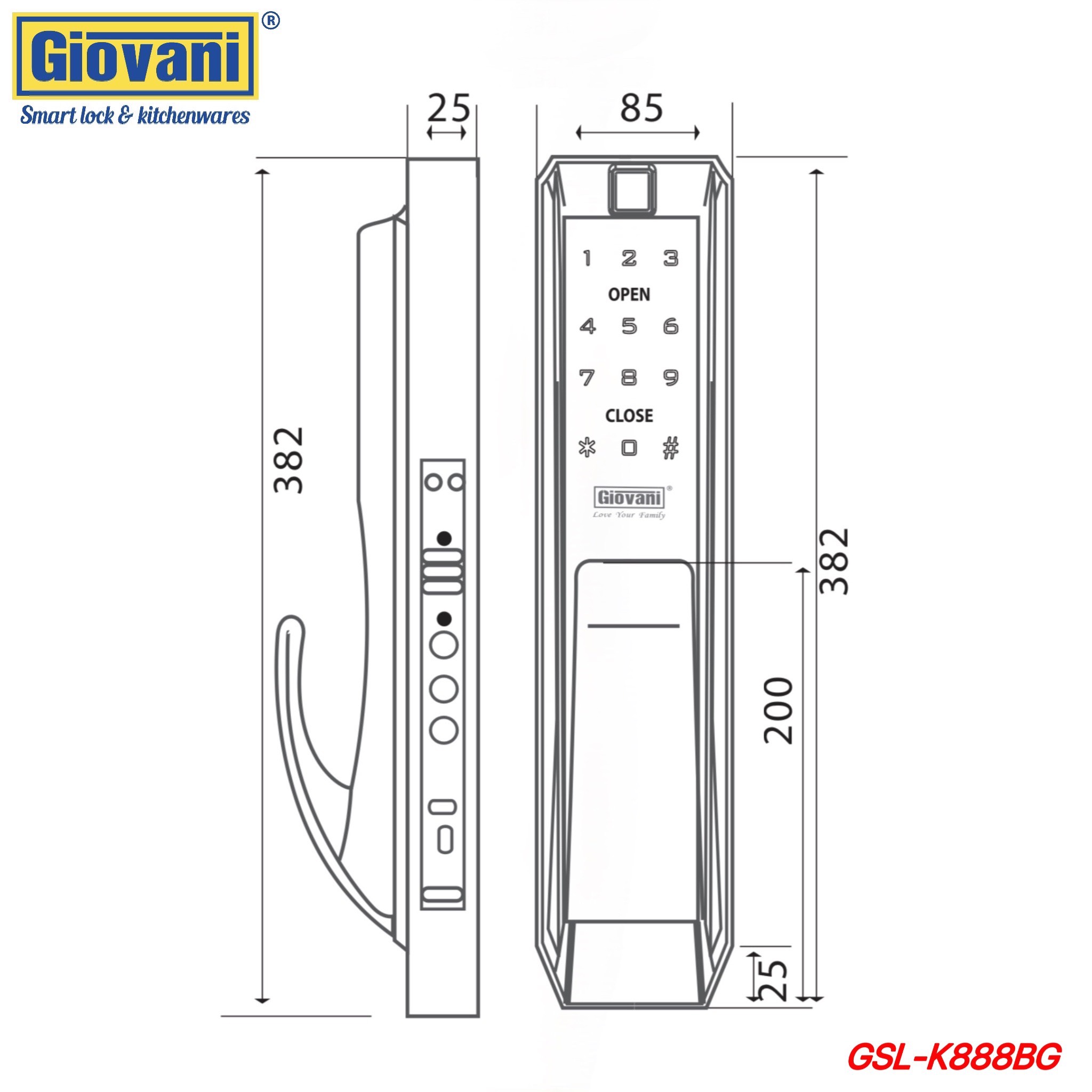 Khóa thông minh Giovani GSL-K888 BS