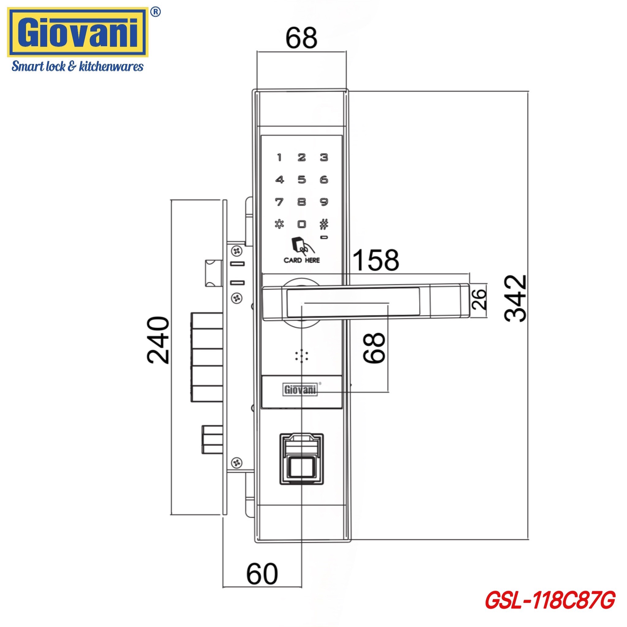 Khóa thông minh Giovani GSL-118C87GG APP