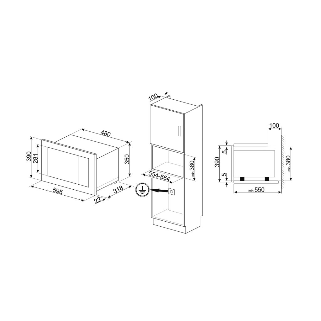 Lò vi sóng kết hợp nướng Smeg FMI120S2 536.34.192