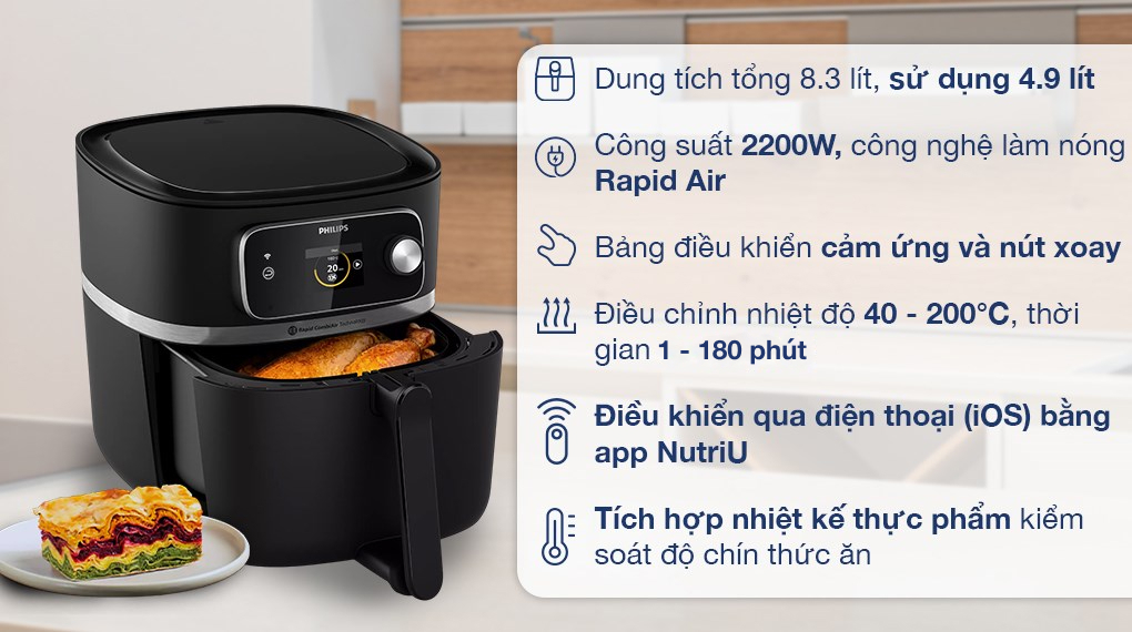 Nồi chiên không dầu Philips HD9880/90 8.3 lít - Tổng quan Nồi chiên không dầu Philips HD9880/90 8.3 lít - Tổng quan