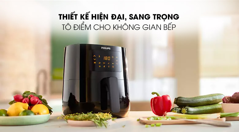 Thiết kế sang trọng - Nồi chiên không dầu Philips HD9252/90 2.4 lít Thiết kế sang trọng - Nồi chiên không dầu Philips HD9252/90 2.4 lít